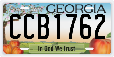 GA license plate CCB1762