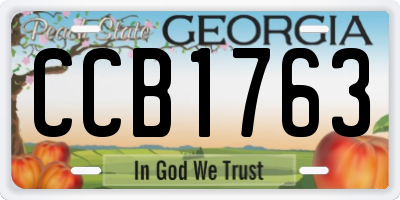 GA license plate CCB1763