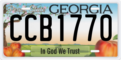 GA license plate CCB1770