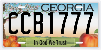 GA license plate CCB1777