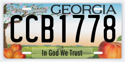 GA license plate CCB1778