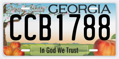 GA license plate CCB1788