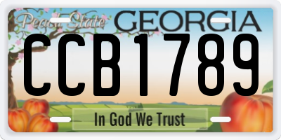 GA license plate CCB1789