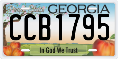 GA license plate CCB1795