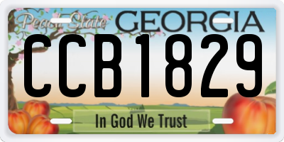 GA license plate CCB1829