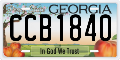 GA license plate CCB1840