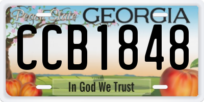 GA license plate CCB1848