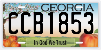 GA license plate CCB1853