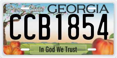 GA license plate CCB1854
