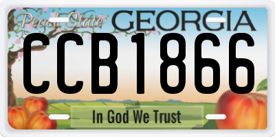 GA license plate CCB1866