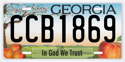 GA license plate CCB1869