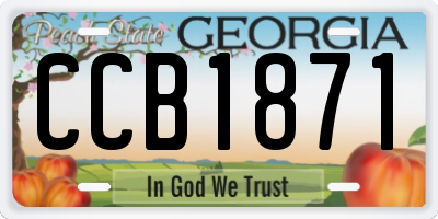 GA license plate CCB1871