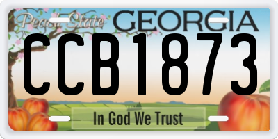 GA license plate CCB1873