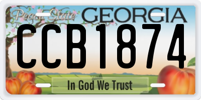 GA license plate CCB1874