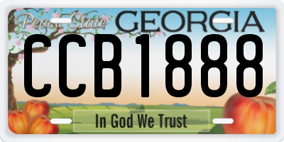 GA license plate CCB1888