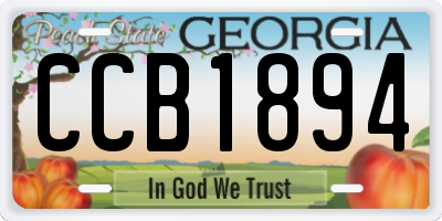 GA license plate CCB1894