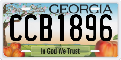 GA license plate CCB1896