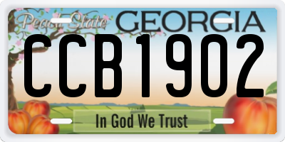 GA license plate CCB1902