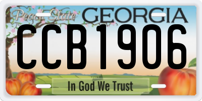GA license plate CCB1906