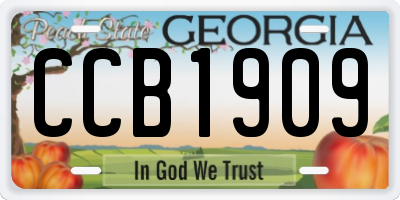 GA license plate CCB1909