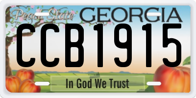 GA license plate CCB1915