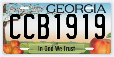 GA license plate CCB1919