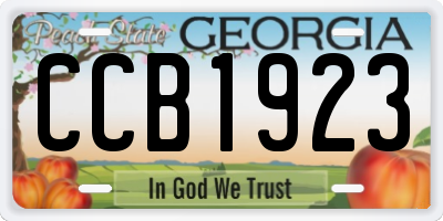 GA license plate CCB1923