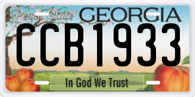 GA license plate CCB1933