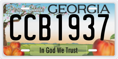 GA license plate CCB1937