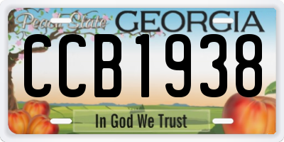 GA license plate CCB1938