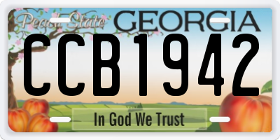 GA license plate CCB1942