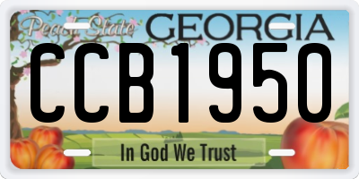 GA license plate CCB1950