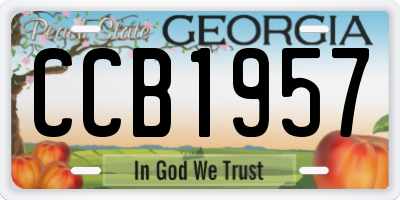 GA license plate CCB1957