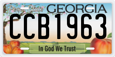 GA license plate CCB1963