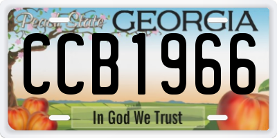 GA license plate CCB1966