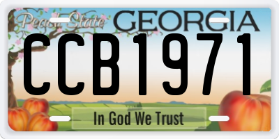GA license plate CCB1971