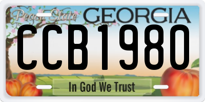 GA license plate CCB1980
