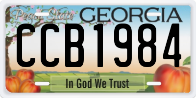 GA license plate CCB1984