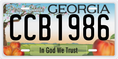 GA license plate CCB1986