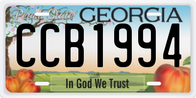 GA license plate CCB1994