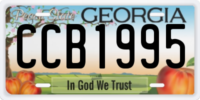 GA license plate CCB1995