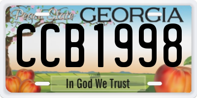 GA license plate CCB1998
