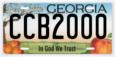 GA license plate CCB2000