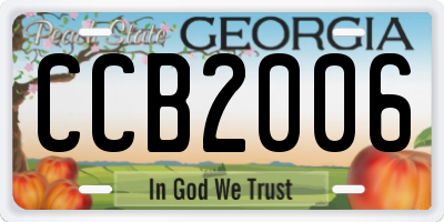 GA license plate CCB2006