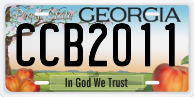 GA license plate CCB2011