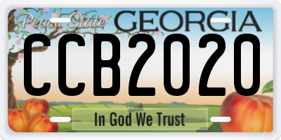 GA license plate CCB2020