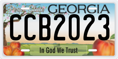 GA license plate CCB2023