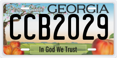 GA license plate CCB2029