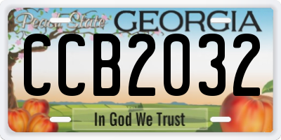 GA license plate CCB2032