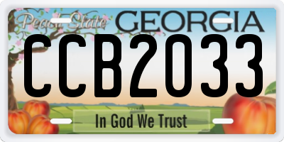 GA license plate CCB2033